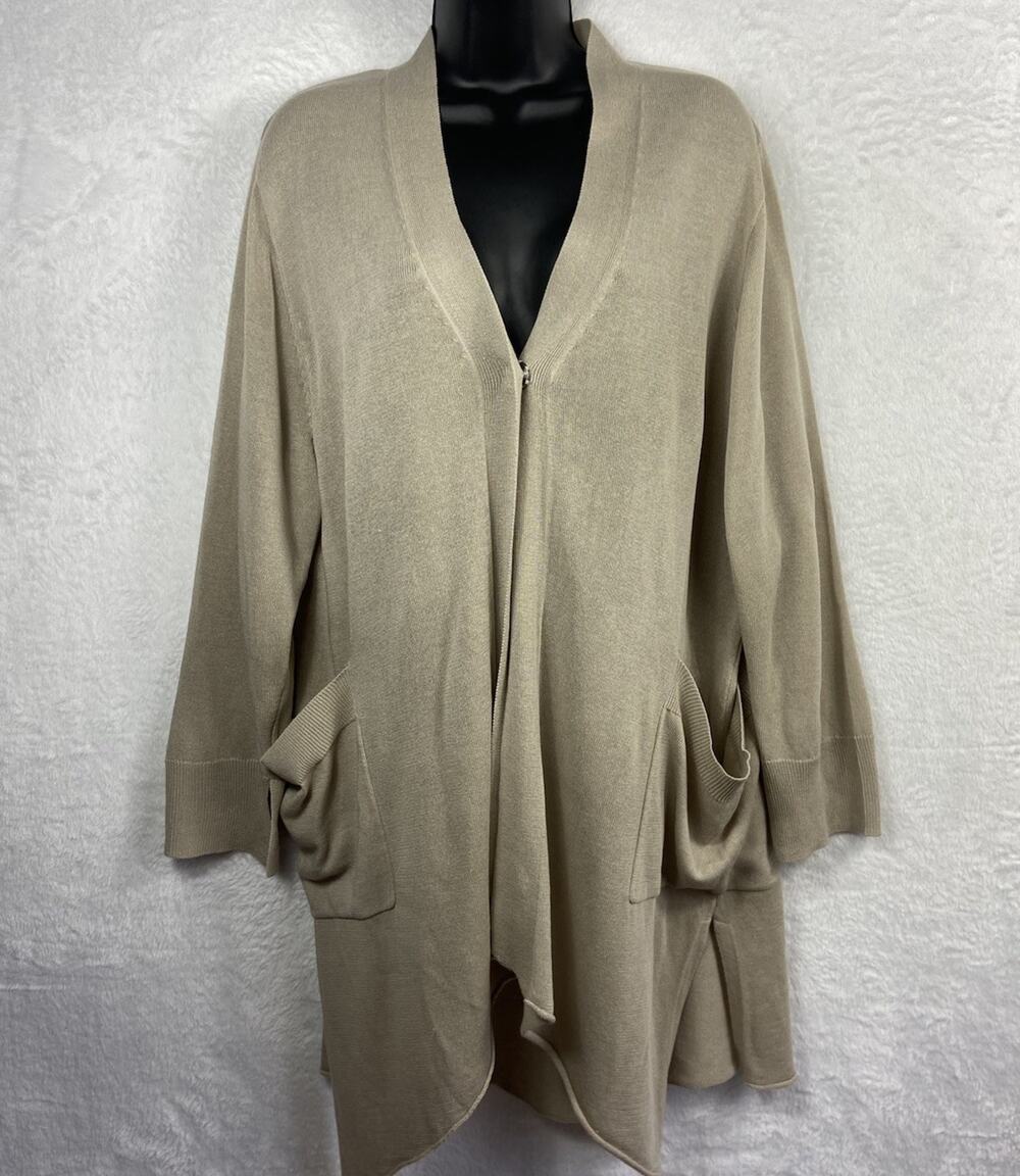 Noen Longline Linen Lyocell Cardigan Women’s M Danish Minimalist Lagenlook